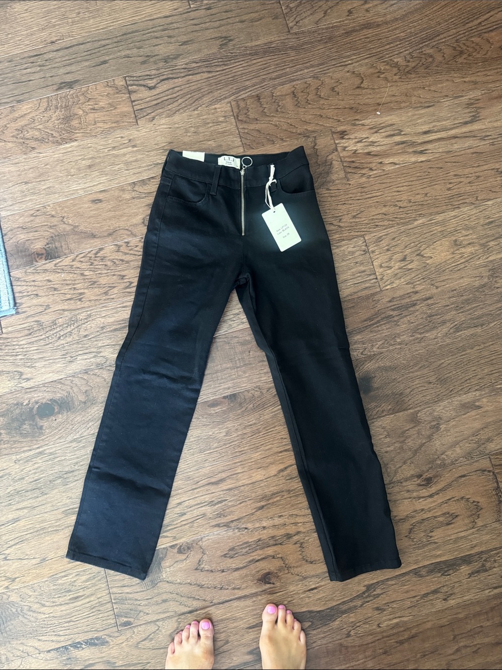 Black High-Rise Straight Jeans - Unbranded